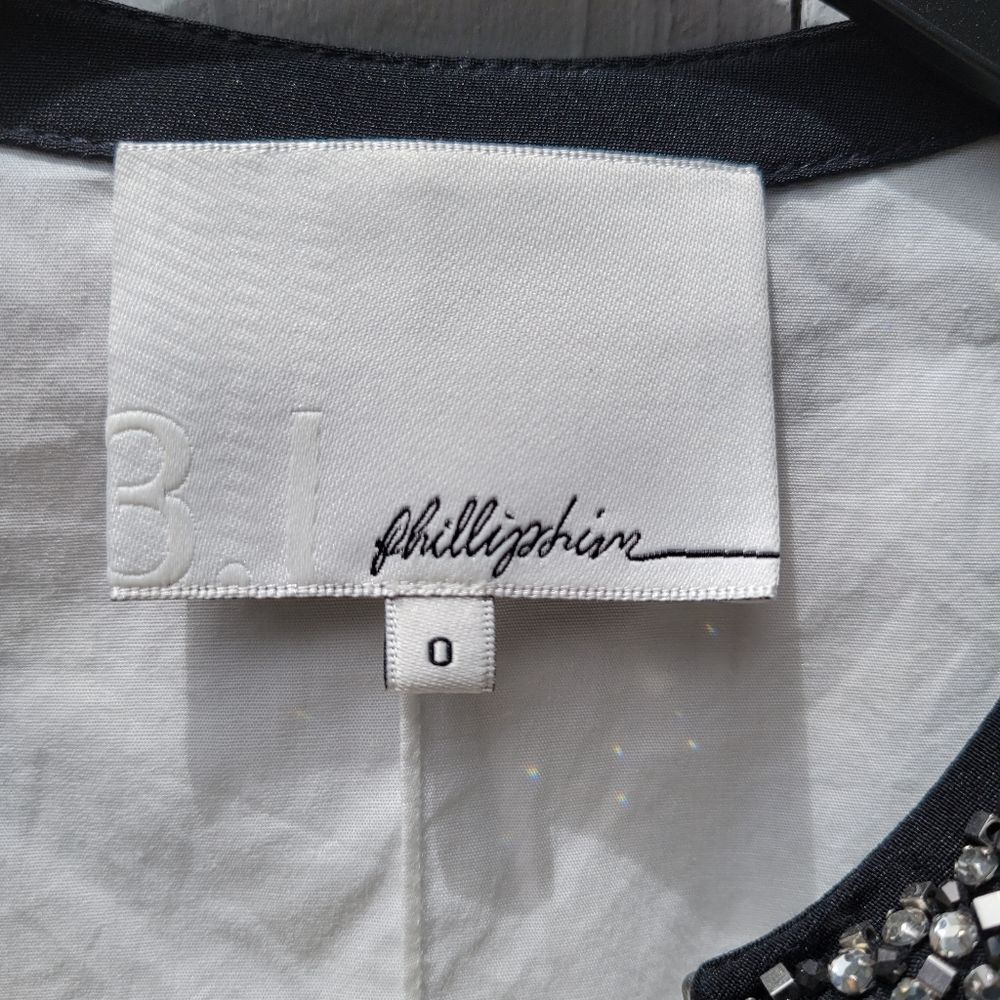 Phillip Lim white top shirt beaded black collar - Picture 10 of 10